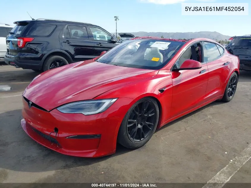 2021 Tesla Model S Plaid Tri Motor All-Wheel Drive VIN: 5YJSA1E61MF452054 Lot: 40744197