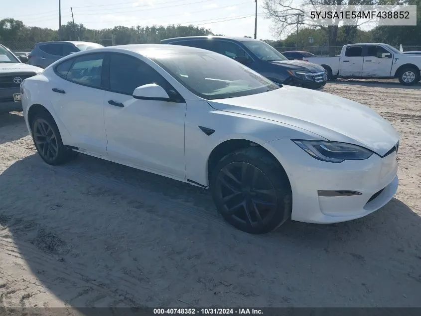 2021 Tesla Model S Long Range Dual Motor All-Wheel Drive VIN: 5YJSA1E54MF438852 Lot: 40748352