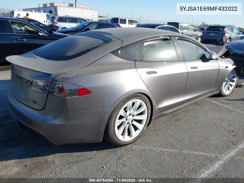 2021 Tesla Model S Plaid Tri Motor All-Wheel Drive VIN: 5YJSA1E69MF432022 Lot: 40764265