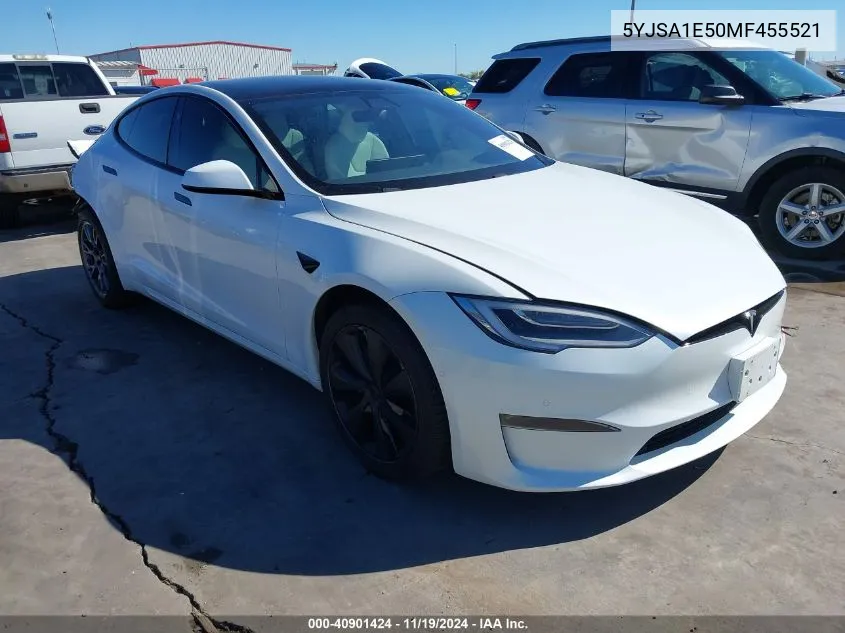 2021 Tesla Model S Long Range Dual Motor All-Wheel Drive VIN: 5YJSA1E50MF455521 Lot: 40901424