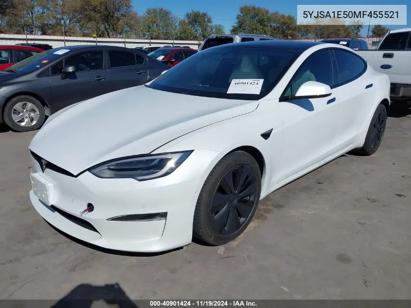 2021 Tesla Model S Long Range Dual Motor All-Wheel Drive VIN: 5YJSA1E50MF455521 Lot: 40901424