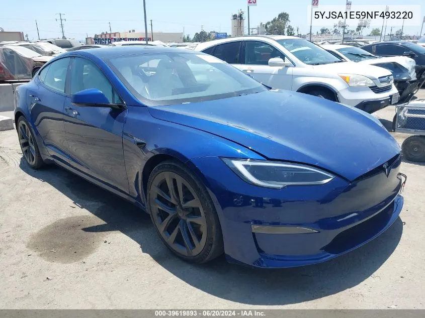 2022 Tesla Model S Dual Motor All-Wheel Drive VIN: 5YJSA1E59NF493220 Lot: 39619893