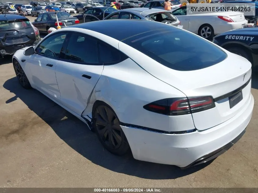 2022 Tesla Model S Dual Motor All-Wheel Drive VIN: 5YJSA1E54NF484263 Lot: 40166083