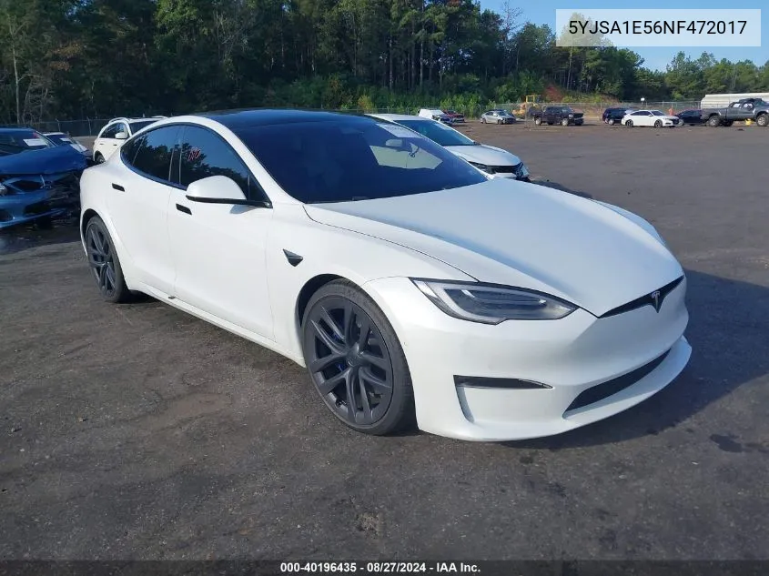 5YJSA1E56NF472017 2022 Tesla Model S Dual Motor All-Wheel Drive