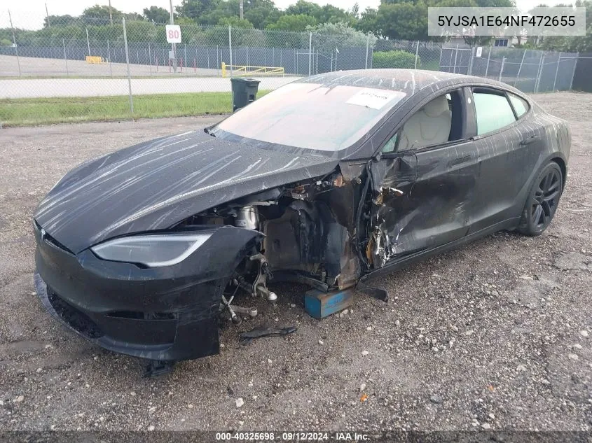 5YJSA1E64NF472655 2022 Tesla Model S