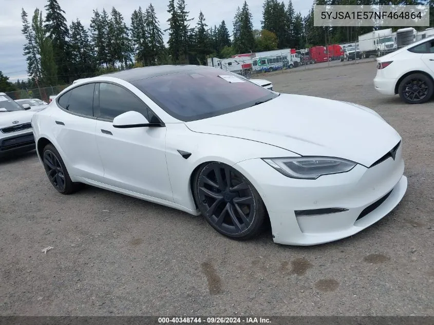 2022 Tesla Model S Dual Motor All-Wheel Drive VIN: 5YJSA1E57NF464864 Lot: 40348744