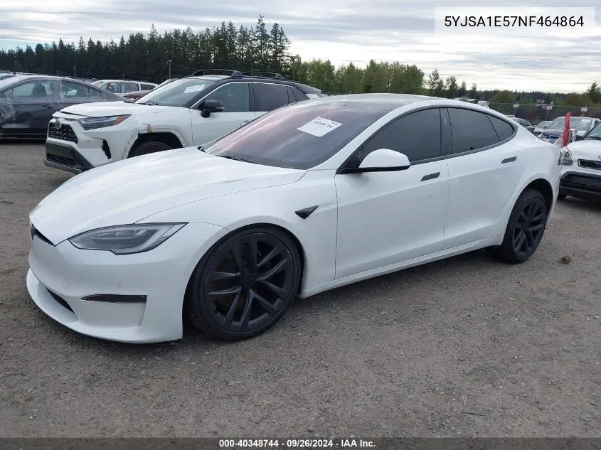 2022 Tesla Model S Dual Motor All-Wheel Drive VIN: 5YJSA1E57NF464864 Lot: 40348744