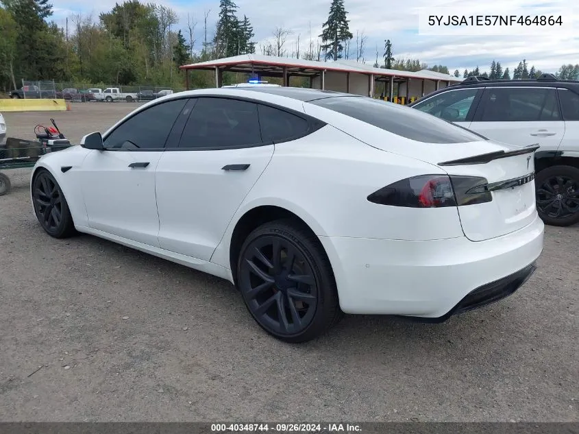 2022 Tesla Model S Dual Motor All-Wheel Drive VIN: 5YJSA1E57NF464864 Lot: 40348744