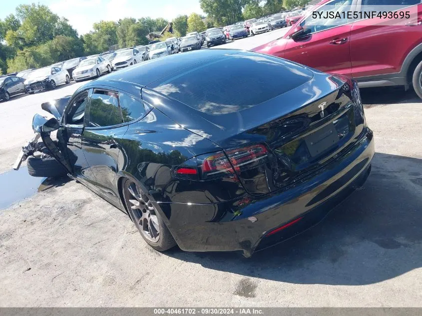 2022 Tesla Model S Dual Motor All-Wheel Drive VIN: 5YJSA1E51NF493695 Lot: 40461702