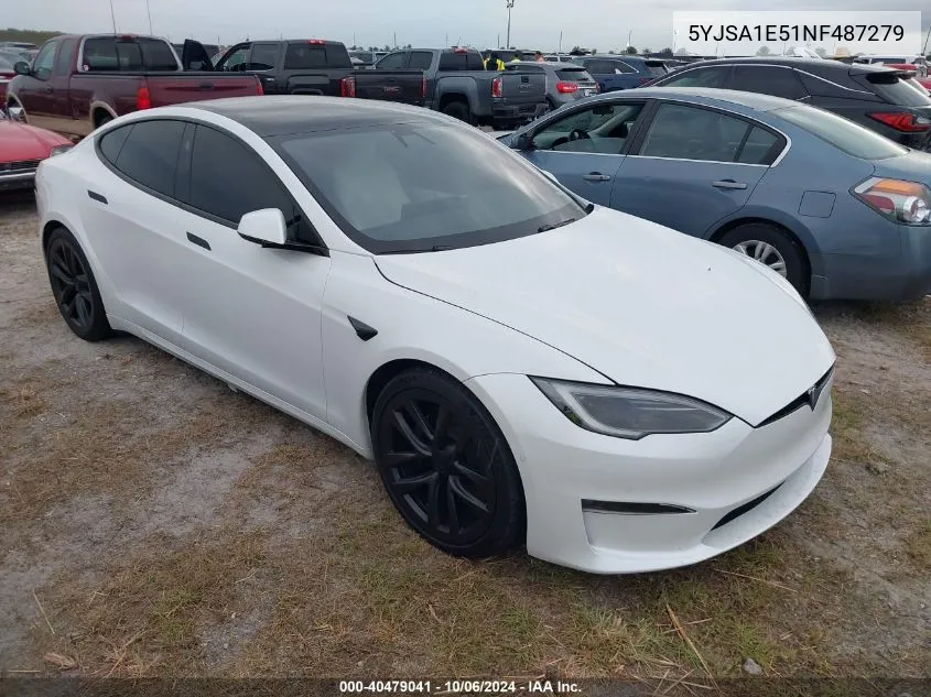 2022 Tesla Model S VIN: 5YJSA1E51NF487279 Lot: 40479041