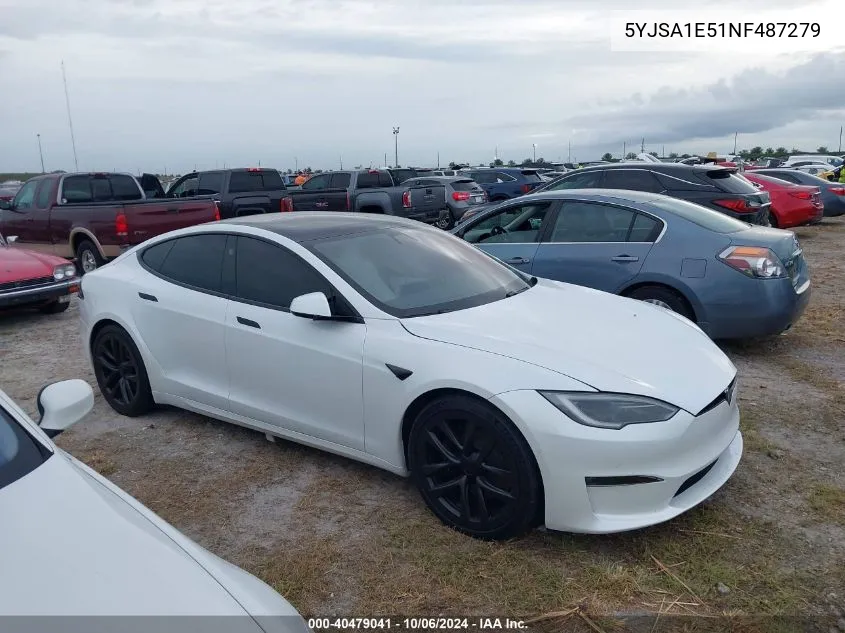 2022 Tesla Model S VIN: 5YJSA1E51NF487279 Lot: 40479041