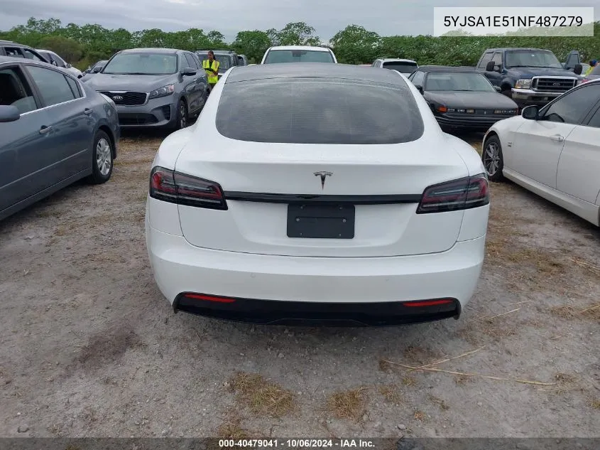 2022 Tesla Model S VIN: 5YJSA1E51NF487279 Lot: 40479041