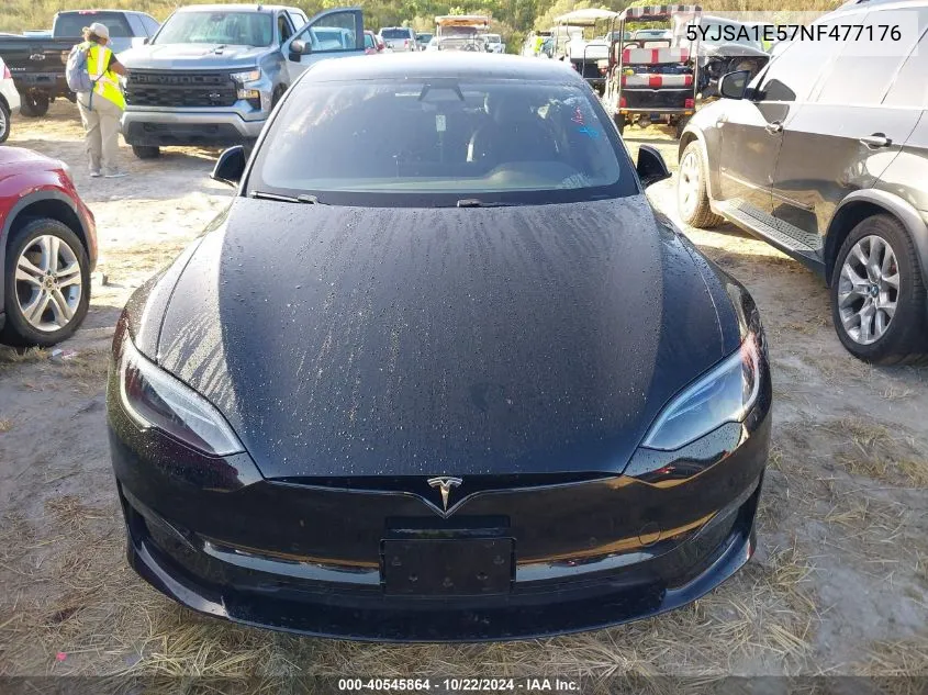 2022 Tesla Model S Dual Motor All-Wheel Drive VIN: 5YJSA1E57NF477176 Lot: 40545864