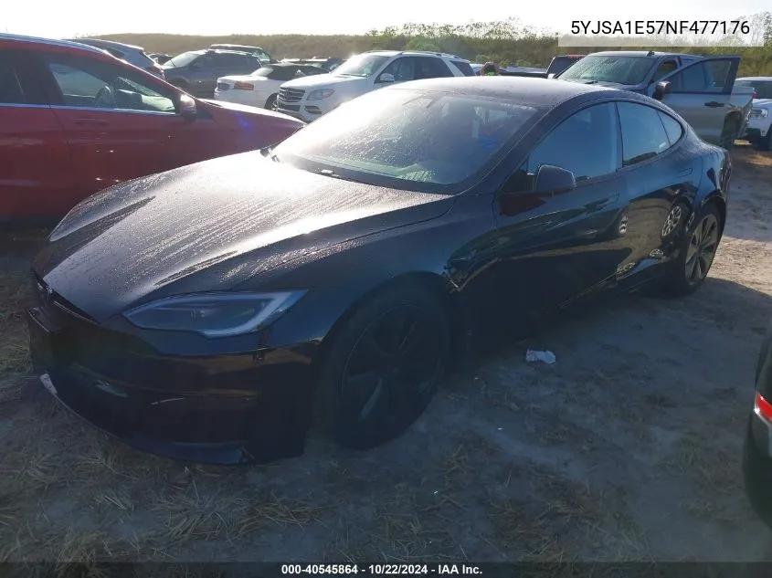 2022 Tesla Model S Dual Motor All-Wheel Drive VIN: 5YJSA1E57NF477176 Lot: 40545864