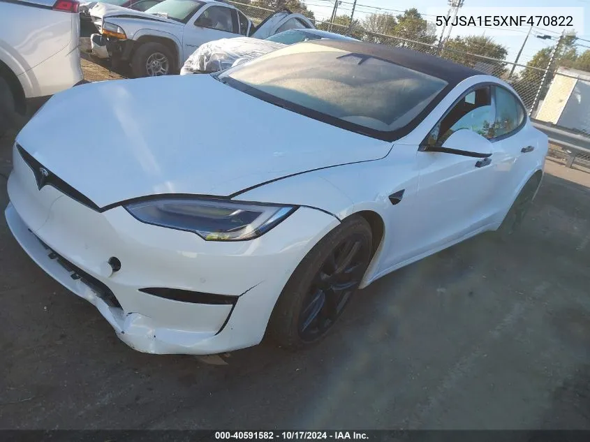 2022 Tesla Model S Dual Motor All-Wheel Drive VIN: 5YJSA1E5XNF470822 Lot: 40591582