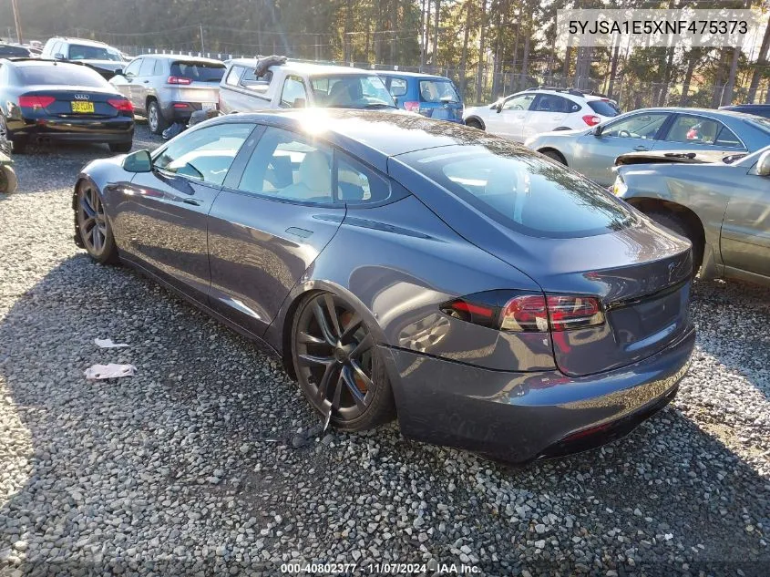 2022 Tesla Model S Dual Motor All-Wheel Drive VIN: 5YJSA1E5XNF475373 Lot: 40802377