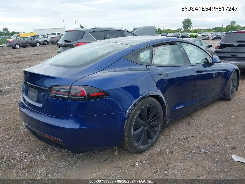 2023 Tesla Model S Dual Motor All-Wheel Drive/Standard Range VIN: 5YJSA1E54PF517247 Lot: 39755969