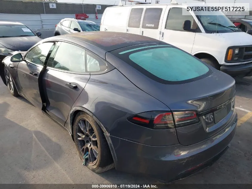 2023 Tesla Model S Dual Motor All-Wheel Drive/Standard Range VIN: 5YJSA1E55PF517225 Lot: 39906910