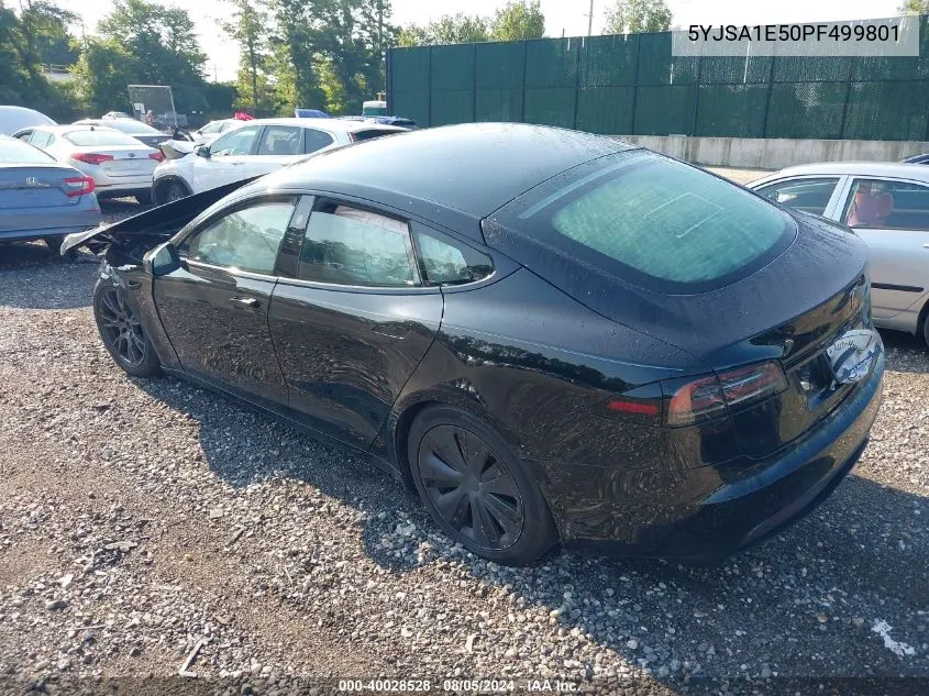 2023 Tesla Model S Dual Motor All-Wheel Drive/Standard Range VIN: 5YJSA1E50PF499801 Lot: 40028528