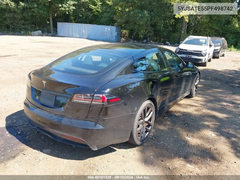 2023 Tesla Model S Dual Motor All-Wheel Drive/Standard Range VIN: 5YJSA1E55PF498742 Lot: 40181529