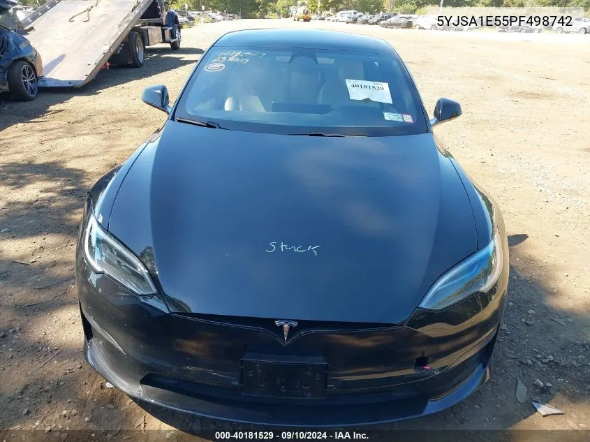 2023 Tesla Model S Dual Motor All-Wheel Drive/Standard Range VIN: 5YJSA1E55PF498742 Lot: 40181529