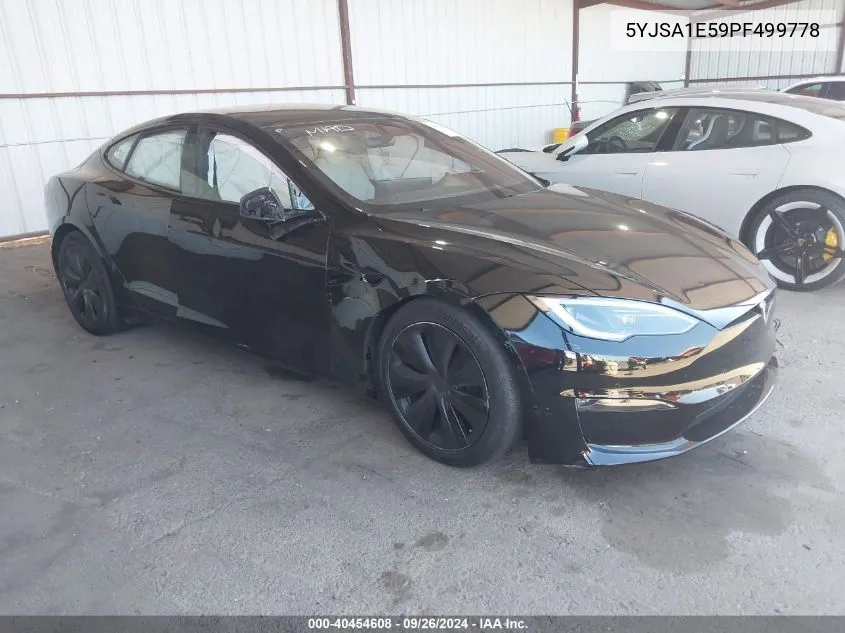 2023 Tesla Model S Dual Motor All-Wheel Drive/Standard Range VIN: 5YJSA1E59PF499778 Lot: 40454608