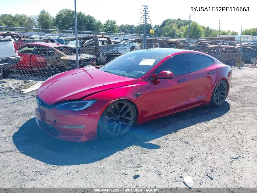 2023 Tesla Model S Dual Motor All-Wheel Drive/Standard Range VIN: 5YJSA1E52PF516663 Lot: 40457225