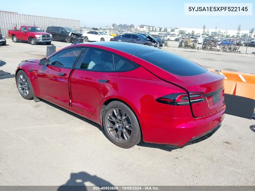 2023 Tesla Model S VIN: 5YJSA1E5XPF522145 Lot: 40553658