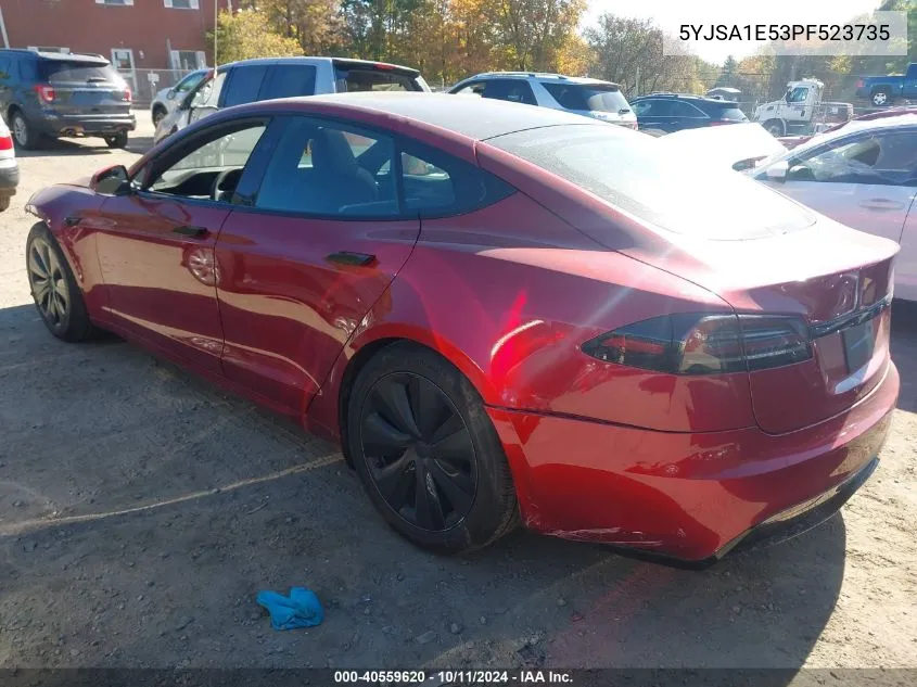 2023 Tesla Model S Dual Motor All-Wheel Drive/Standard Range VIN: 5YJSA1E53PF523735 Lot: 40559620