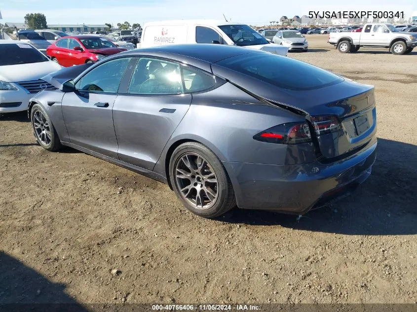 2023 Tesla Model S Dual Motor All-Wheel Drive/Standard Range VIN: 5YJSA1E5XPF500341 Lot: 40756406