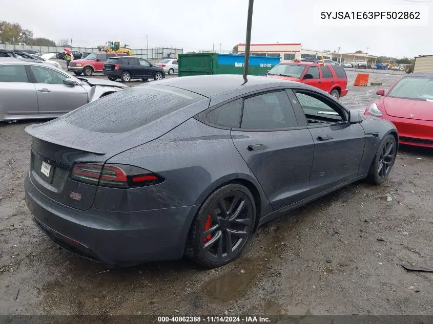 2023 Tesla Model S Plaid Tri Motor All-Wheel Drive VIN: 5YJSA1E63PF502862 Lot: 40862388