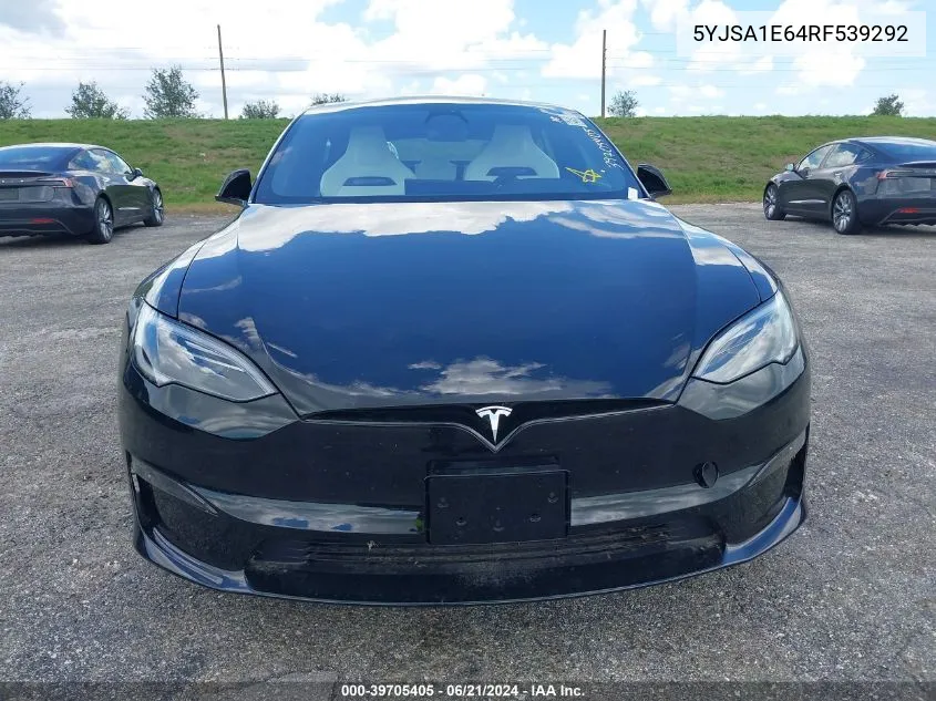 2024 Tesla Model S Plaid Tri Motor All-Wheel Drive VIN: 5YJSA1E64RF539292 Lot: 39705405