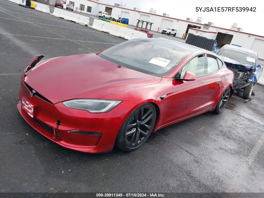 2024 Tesla Model S Long Range VIN: 5YJSA1E57RF539942 Lot: 39911349