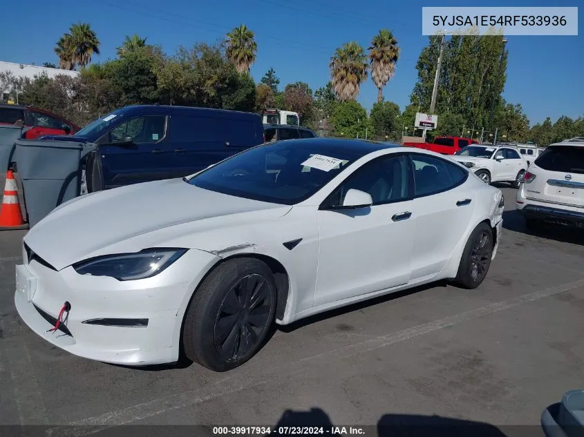 2024 Tesla Model S Long Range VIN: 5YJSA1E54RF533936 Lot: 39917934