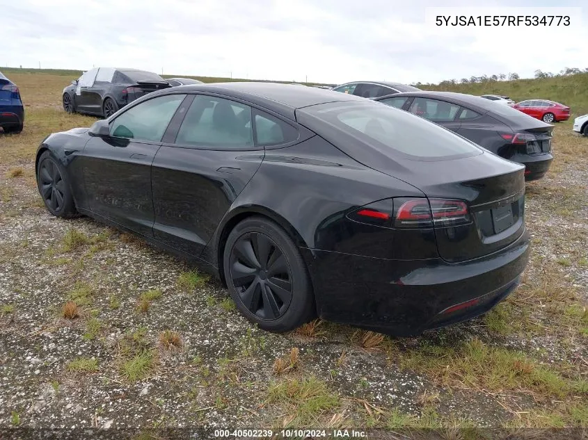 2024 Tesla Model S Long Range VIN: 5YJSA1E57RF534773 Lot: 40502239