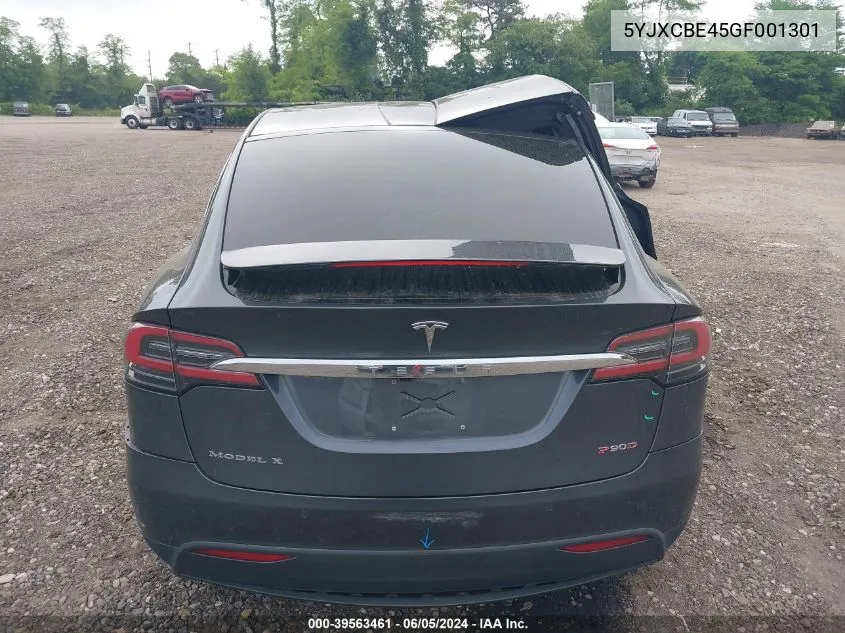 2016 Tesla Model X 75D/P100D/P90D VIN: 5YJXCBE45GF001301 Lot: 39563461