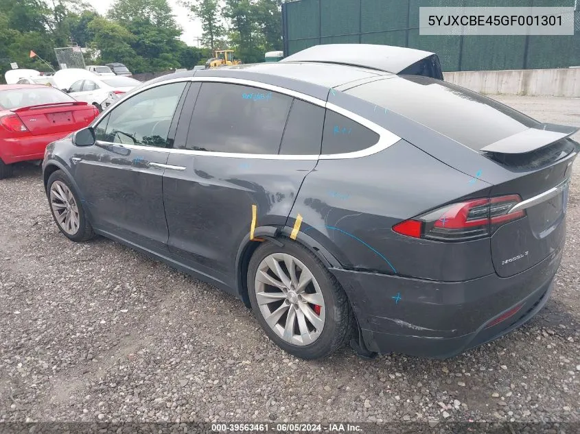 2016 Tesla Model X 75D/P100D/P90D VIN: 5YJXCBE45GF001301 Lot: 39563461