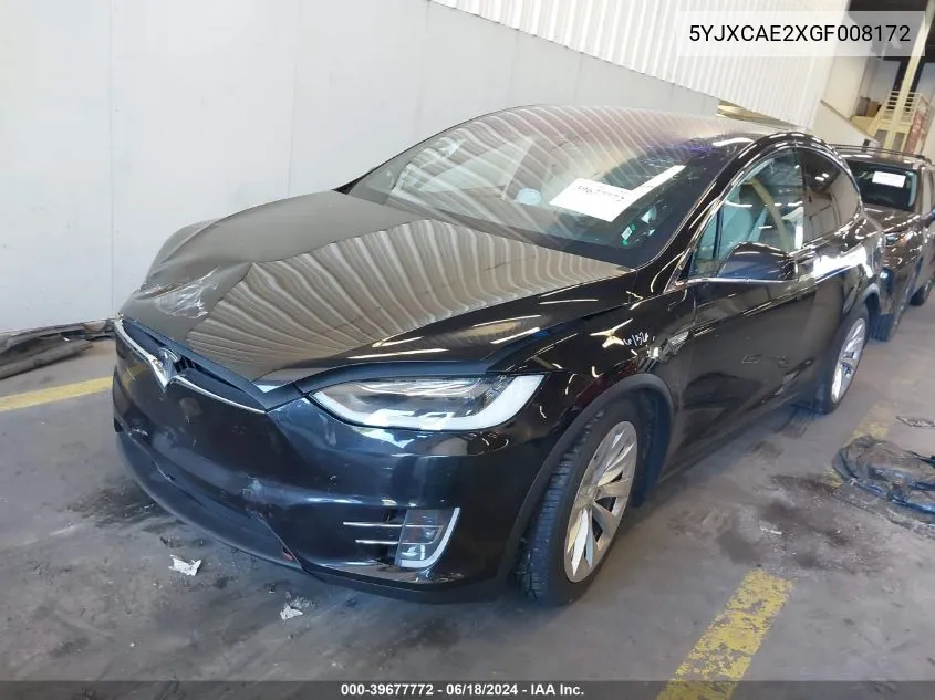 2016 Tesla Model X 60D/70D/75D/90D VIN: 5YJXCAE2XGF008172 Lot: 39677772