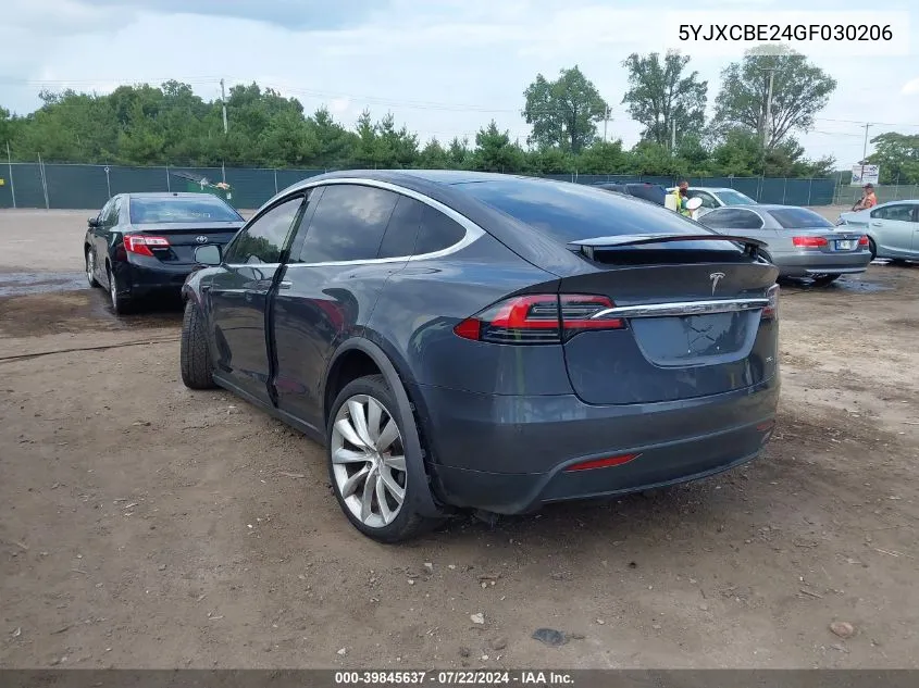 2016 Tesla Model X 60D/70D/75D/90D/P100D VIN: 5YJXCBE24GF030206 Lot: 39845637