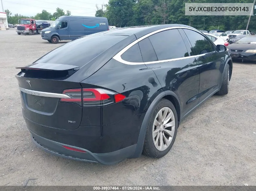 5YJXCBE20GF009143 2016 Tesla Model X 60D/70D/75D/90D/P100D