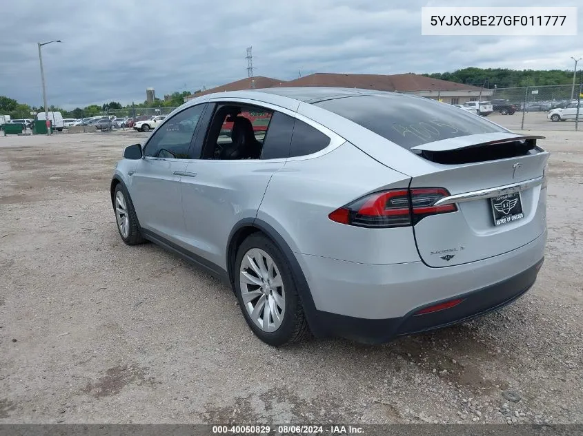 5YJXCBE27GF011777 2016 Tesla Model X 60D/70D/75D/90D/P100D