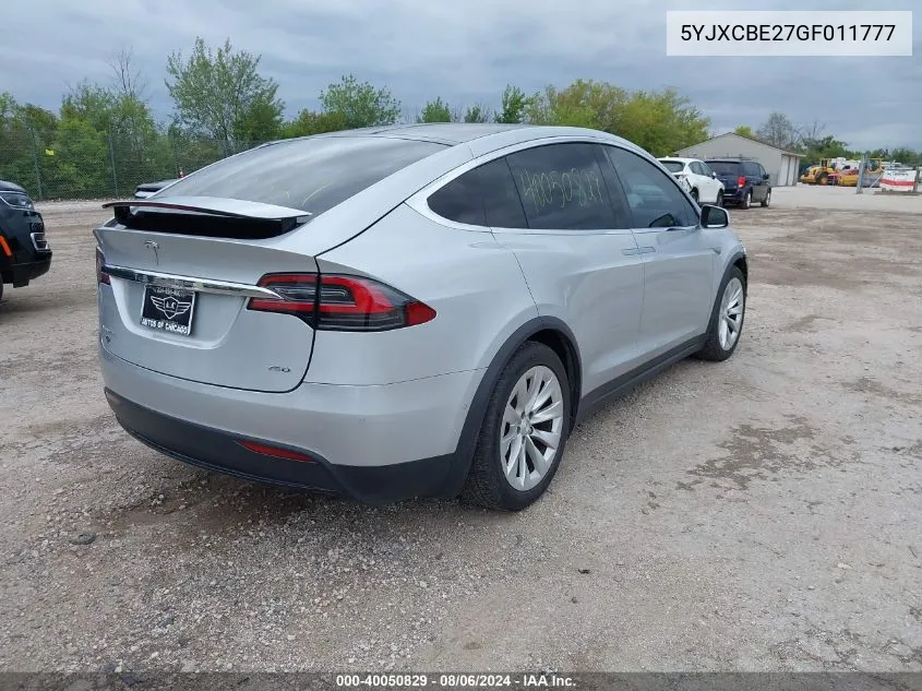 5YJXCBE27GF011777 2016 Tesla Model X 60D/70D/75D/90D/P100D