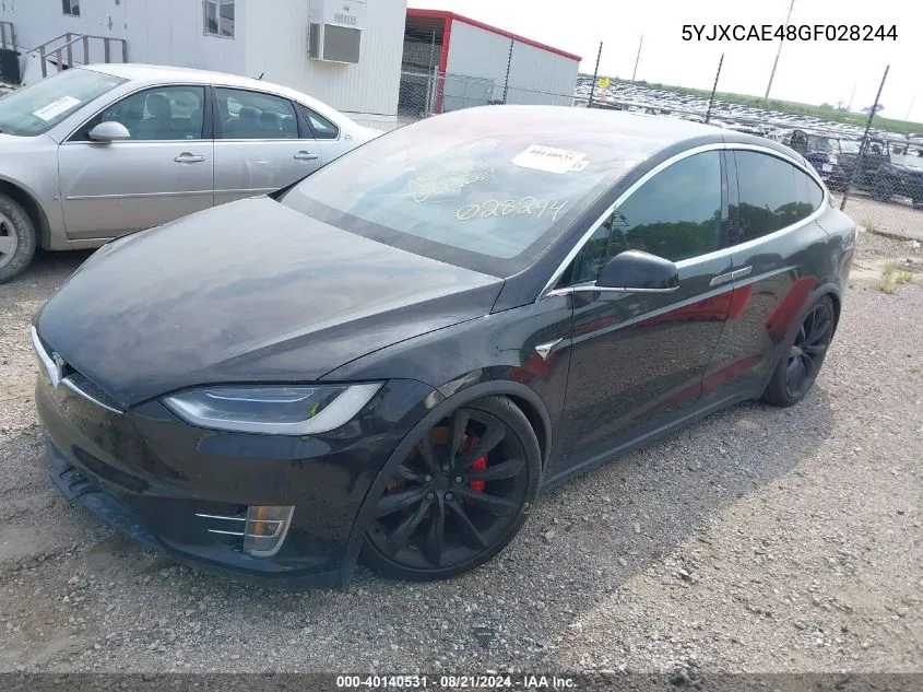 2016 Tesla Model X VIN: 5YJXCAE48GF028244 Lot: 40140531