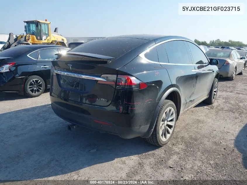 2016 Tesla Model X 60D/70D/75D/90D/P100D VIN: 5YJXCBE21GF023715 Lot: 40178524