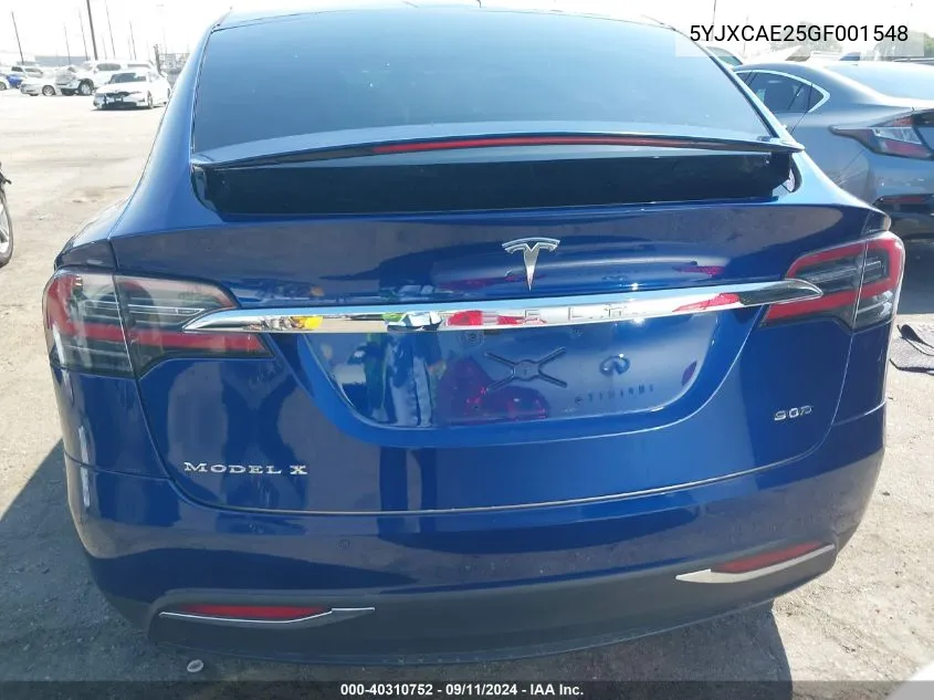 5YJXCAE25GF001548 2016 Tesla Model X