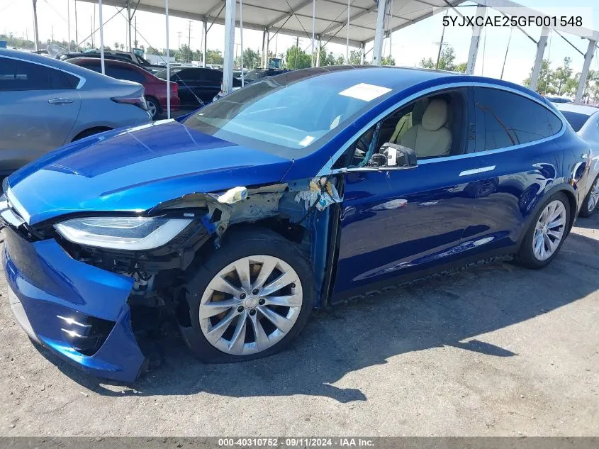 5YJXCAE25GF001548 2016 Tesla Model X