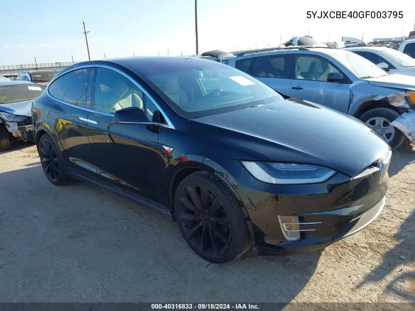 5YJXCBE40GF003795 2016 Tesla Model X 75D/P100D/P90D