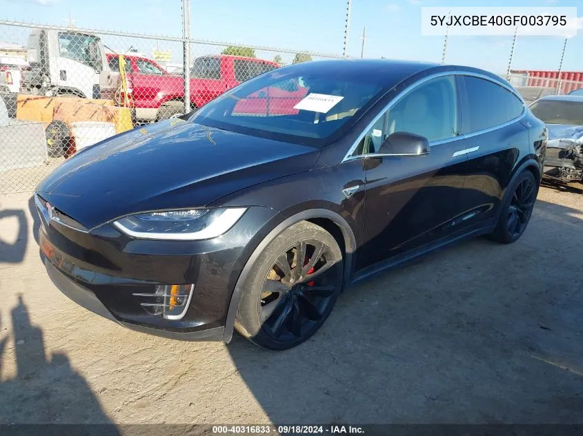 5YJXCBE40GF003795 2016 Tesla Model X 75D/P100D/P90D