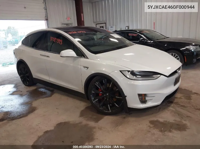 2016 Tesla Model X 60D/P100D/P90D VIN: 5YJXCAE46GF000944 Lot: 40384393