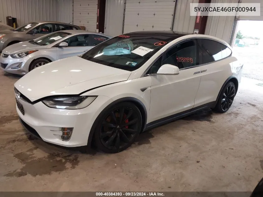 5YJXCAE46GF000944 2016 Tesla Model X 60D/P100D/P90D